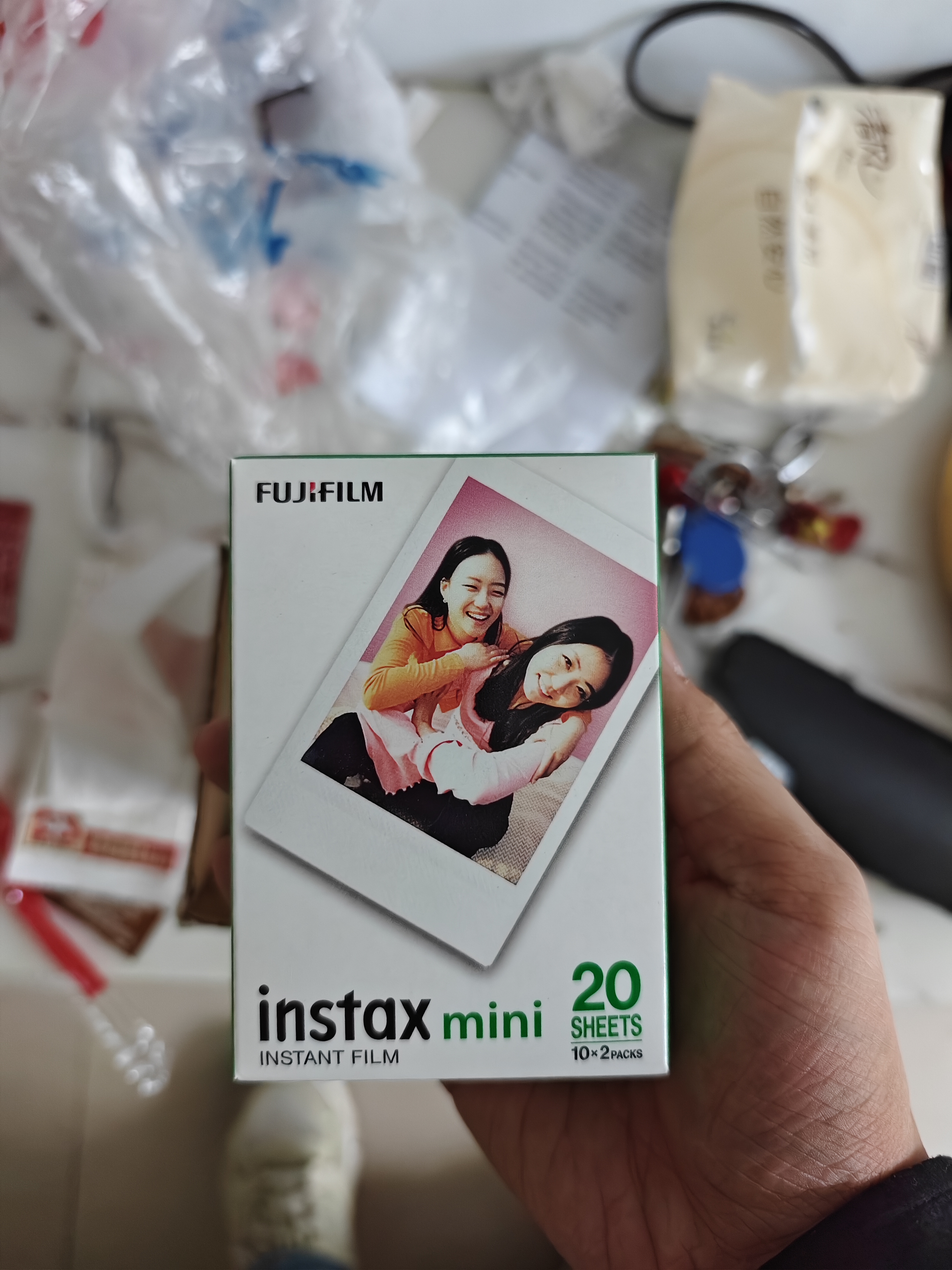 INSTAX富士instax立拍立得 mini相纸 白边双包20张+香蕴花影边框贴 实拍图
