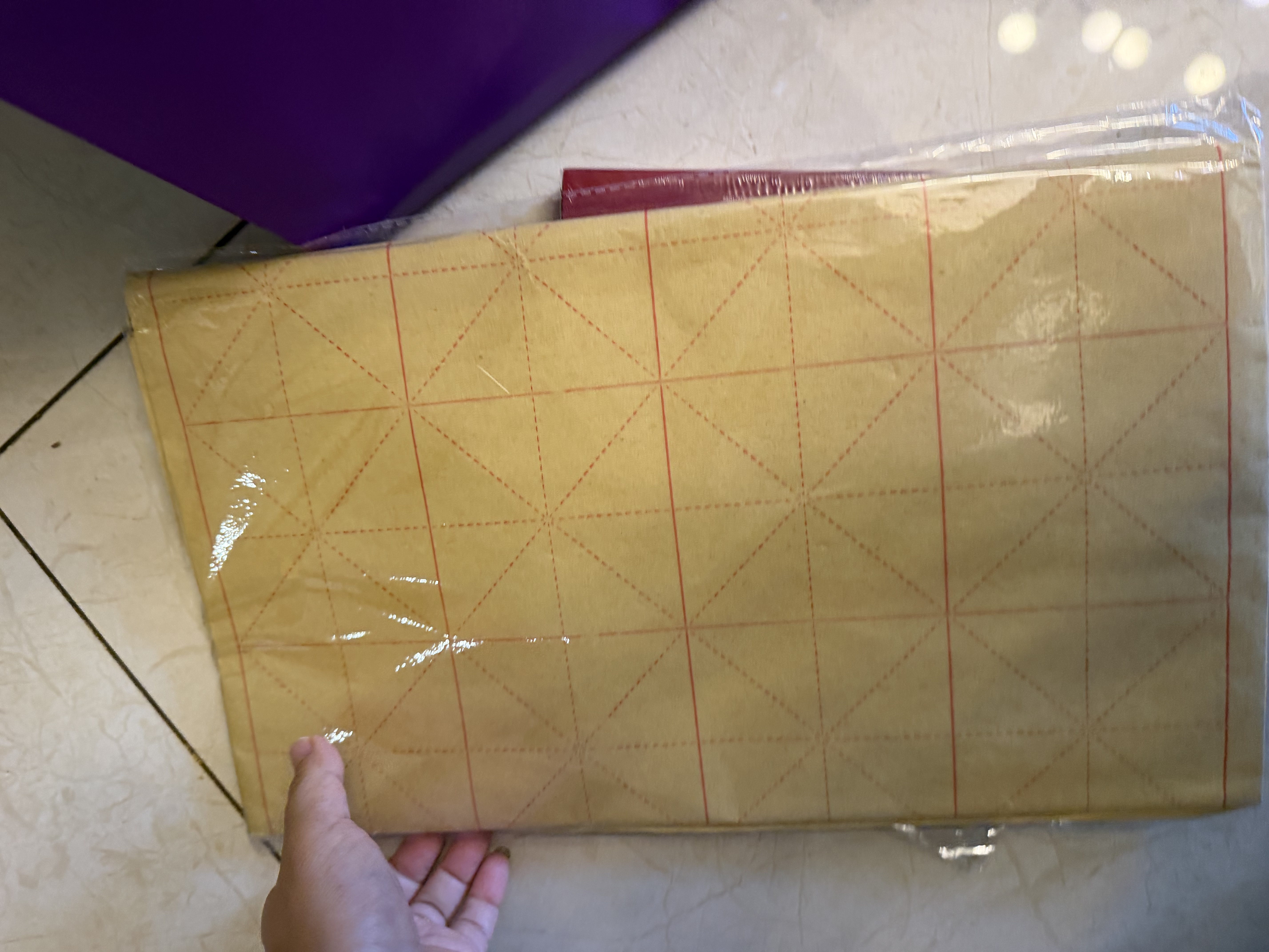 荣宝斋书画毛边纸 半生熟宣书法练习专用 写毛笔字仿古米字格 竹浆毛边米字格9cm*28/50张 实拍图