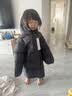 保姆鹅 【风墙】儿童羽绒服宝宝中长款护脸厚款外套保暖童装[NG2664] 炭黑 90 实拍图