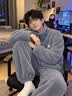 雪中飞珊瑚绒睡衣男士秋冬季2026年新款加绒加厚法兰绒家居服套装可外穿 NSJLY-KS17青瓦灰雪花绒K字标男 【柔软抗静电】 L -170/88A 【建议100-130斤】 实拍图