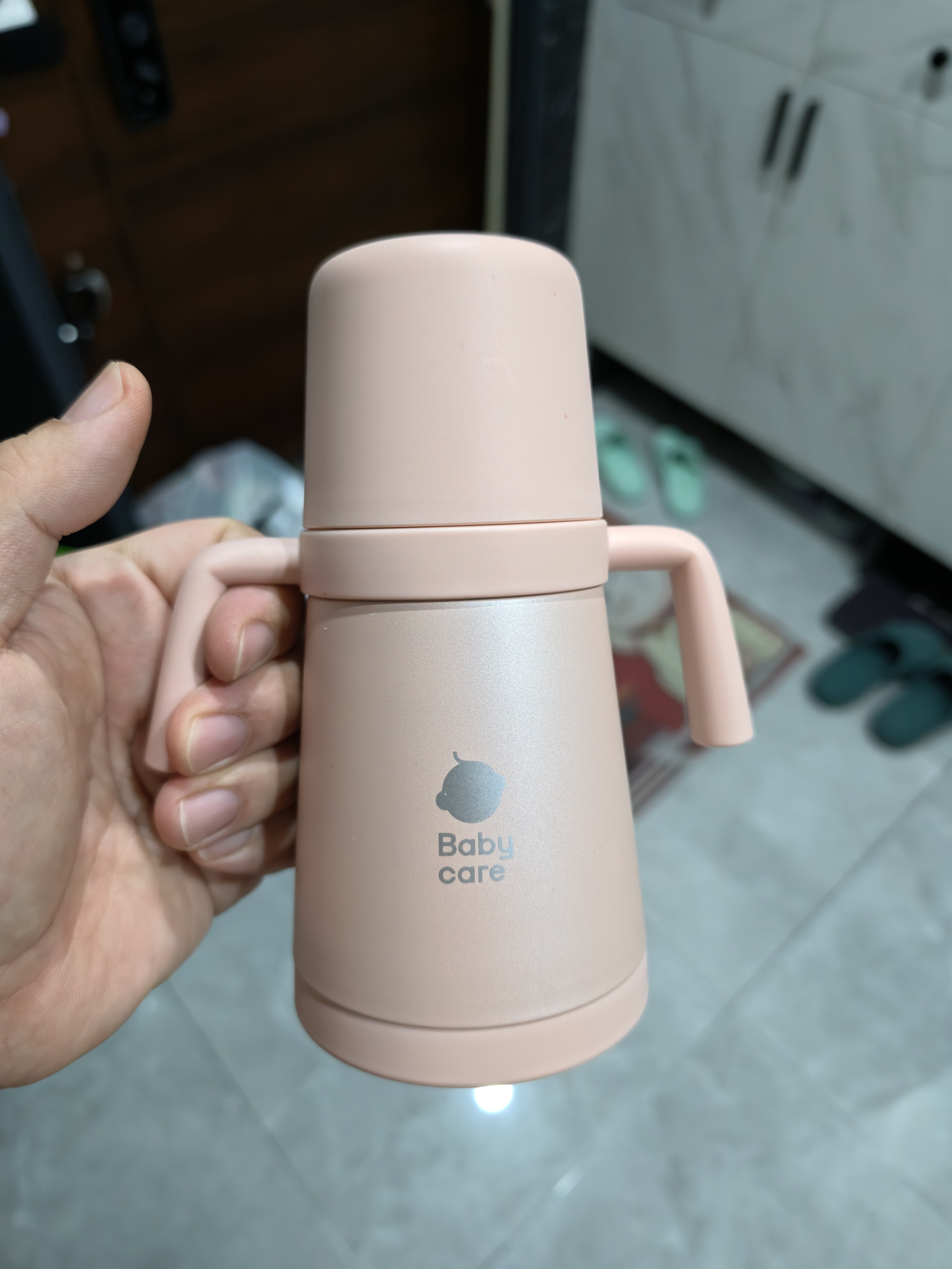 babycare钛保温杯保鲜抑菌小月龄宝宝学饮水杯喝奶喝果汁阿尔法钛300ml 实拍图