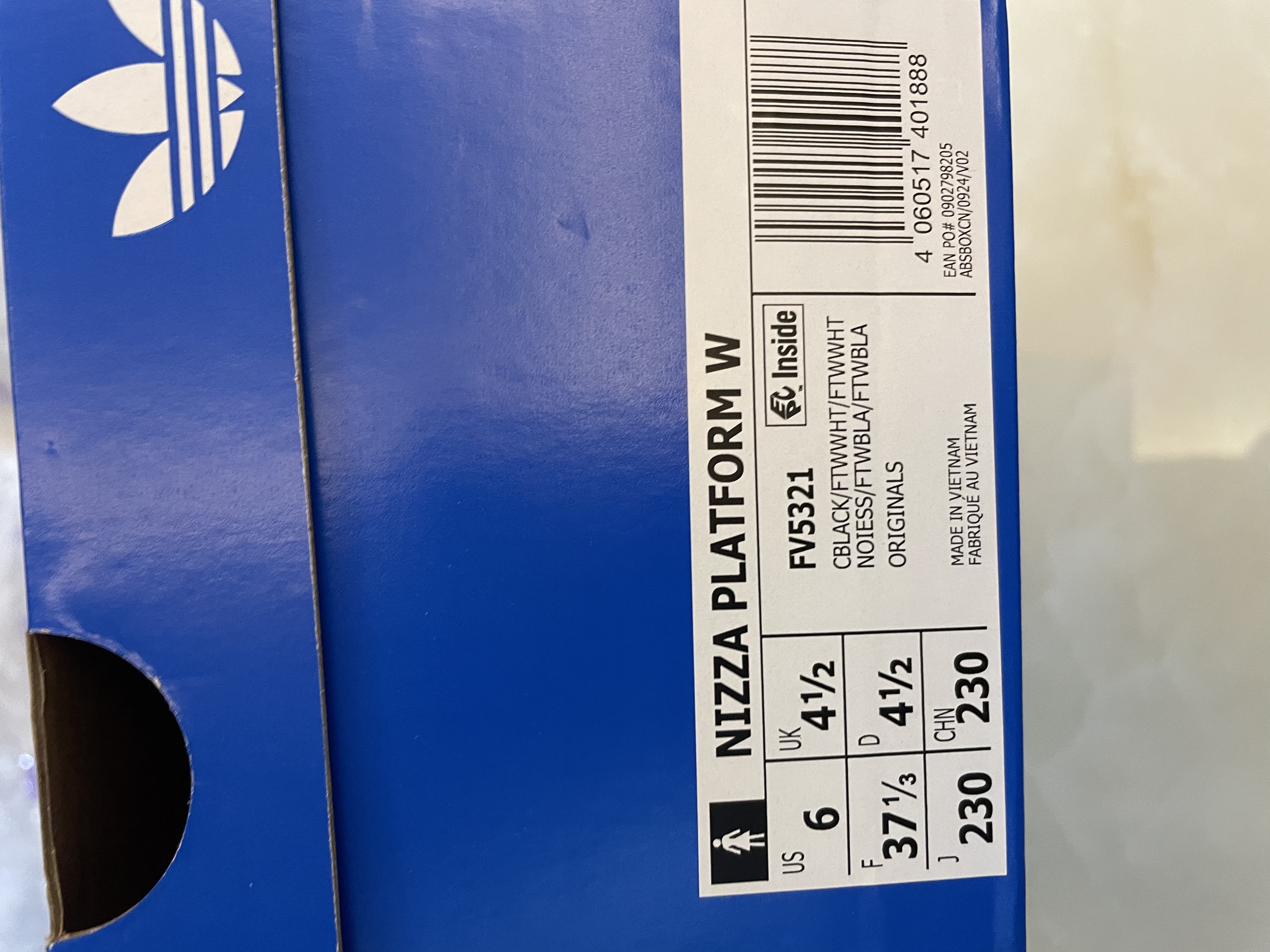 adidas NIZZA PLATFORM厚底增高运动帆布鞋女阿迪达斯三叶草 一号黑/白   38 实拍图