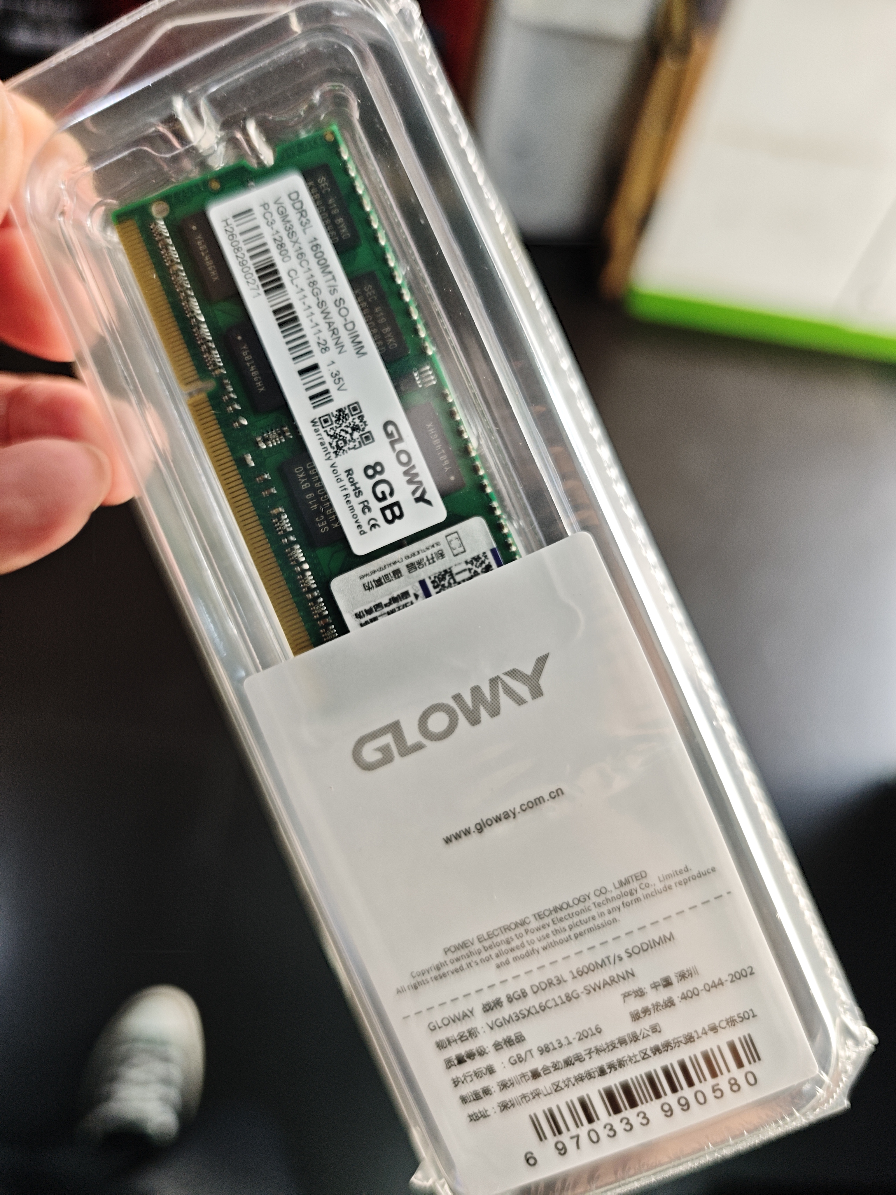 光威（Gloway）8GB DDR3L 1600 笔记本内存条 战将 普条 精选颗粒  CL11 AI电脑配件升级 实拍图
