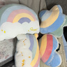 达克鸭彩虹抱枕星星靠垫客厅沙发靠枕办公室午睡枕头车用被少女心 彩虹绿(50x35cm) 35-50cm(具体尺寸见选项) 实拍图