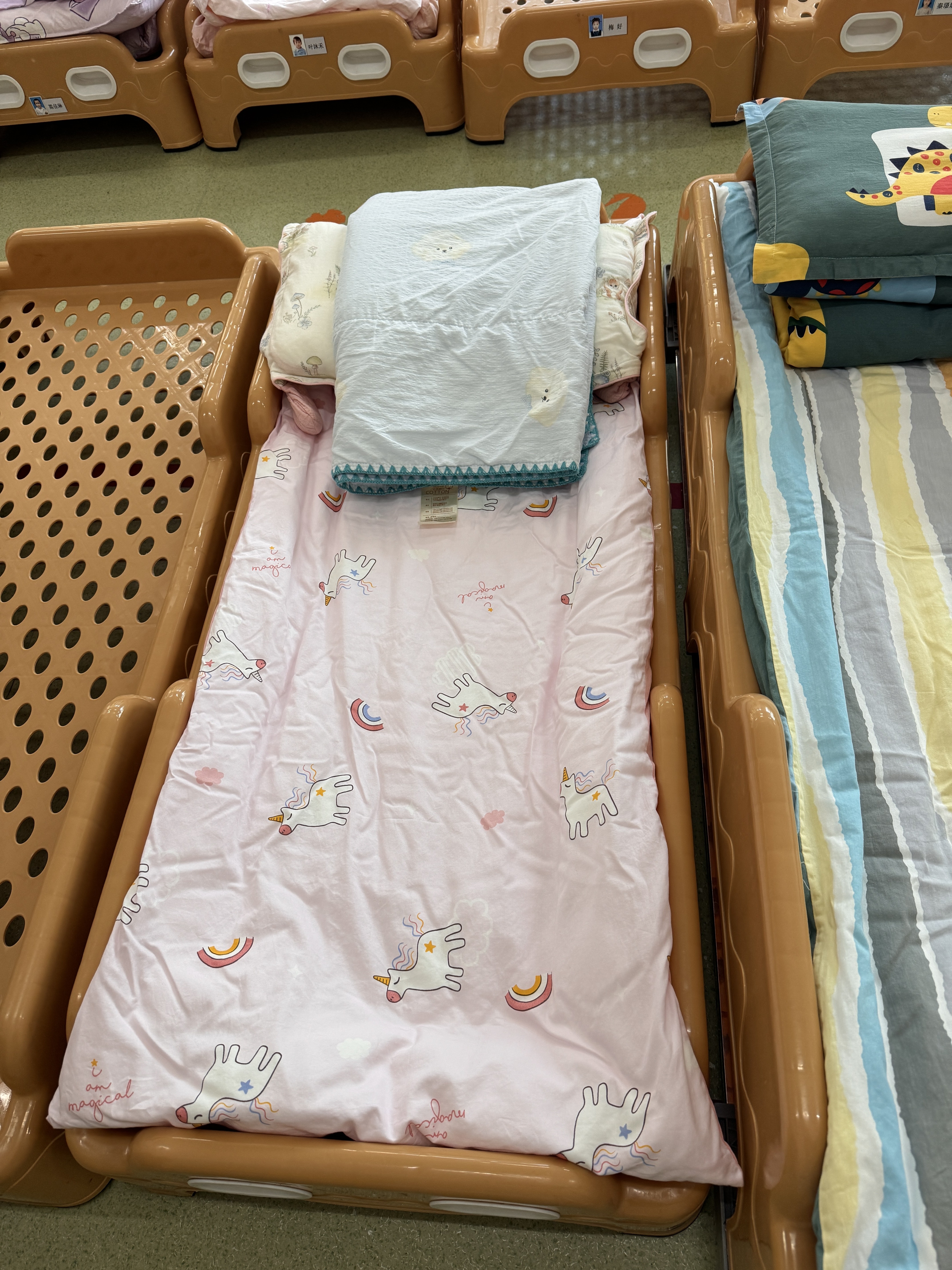 水星儿童（MERCURY Kids）幼儿园全棉抗菌床褥罩(奶油粉/粉桃桃)60cm×135cm 婴幼儿A类 实拍图