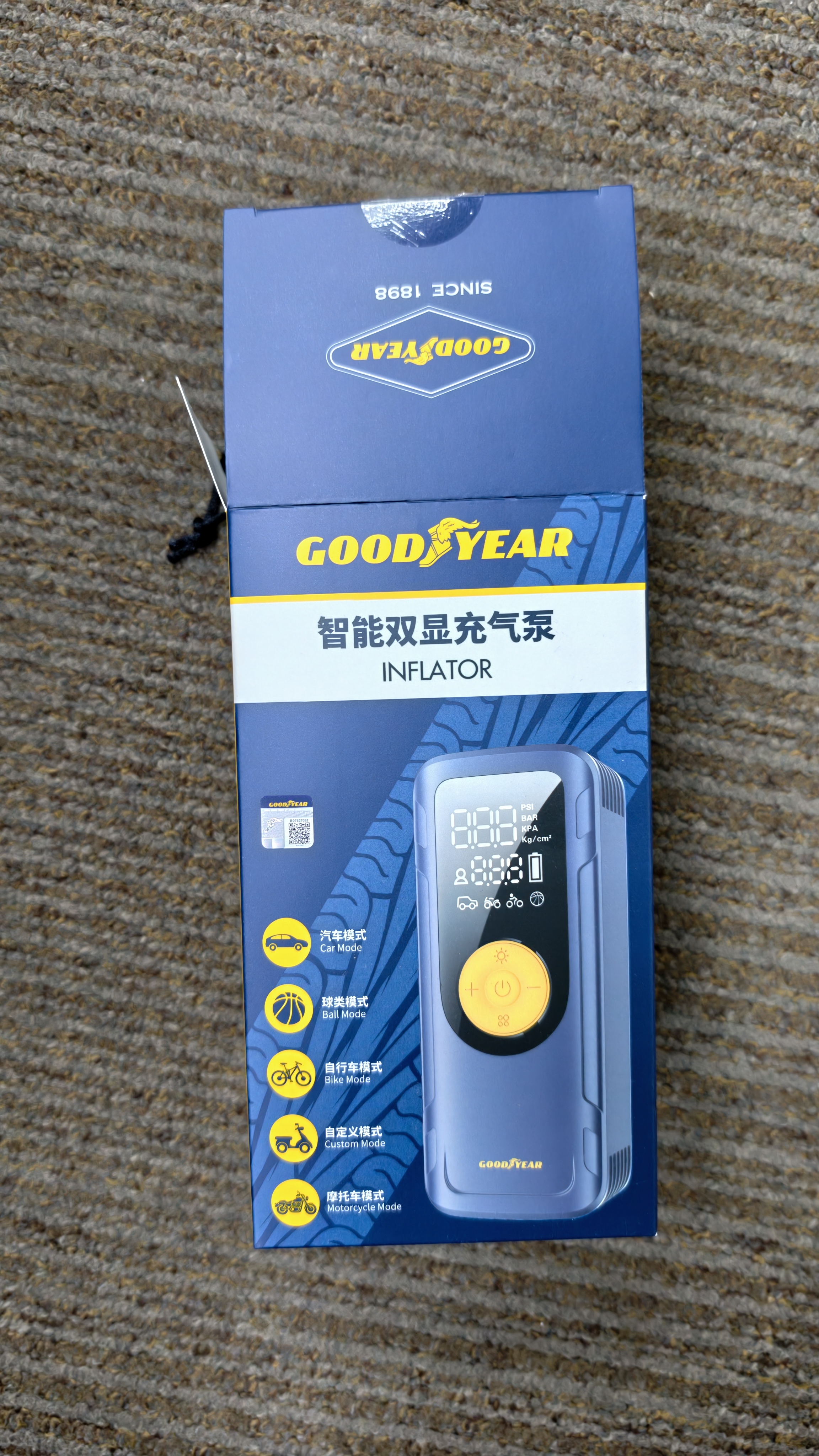 固特异（Goodyear）车载充气泵汽车轮胎打气泵自行车打气筒便携高压无线电动充气泵宝 实拍图