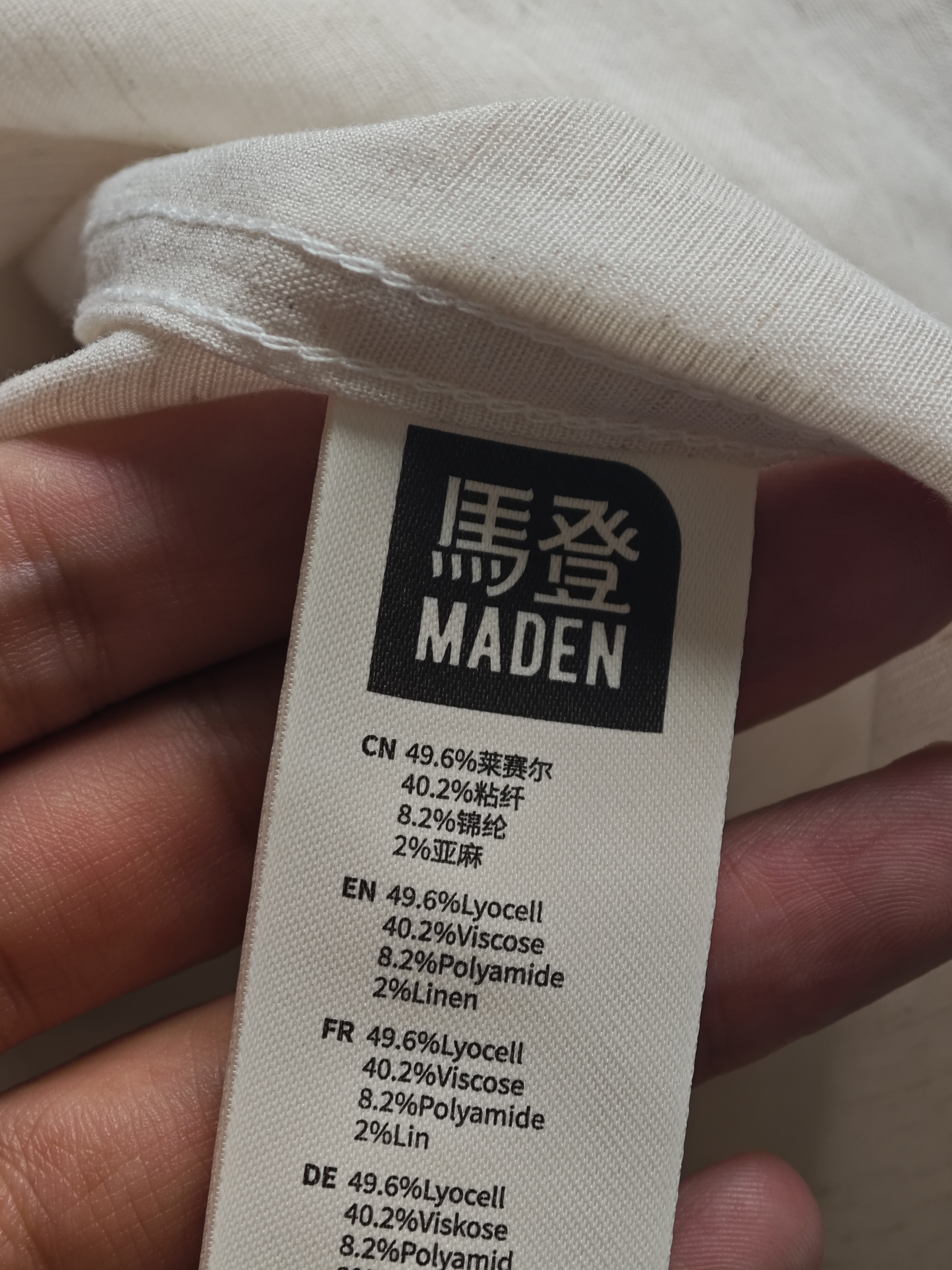 马登工装老钱风教父衬衫立领亚麻莱赛尔长袖天丝衬衣外套男款秋季 麻白色 【 马登巴恩/白衬衫男/高级感痞帅/老钱风/凉凉衫】  S -宽松版型，请参考推荐 实拍图