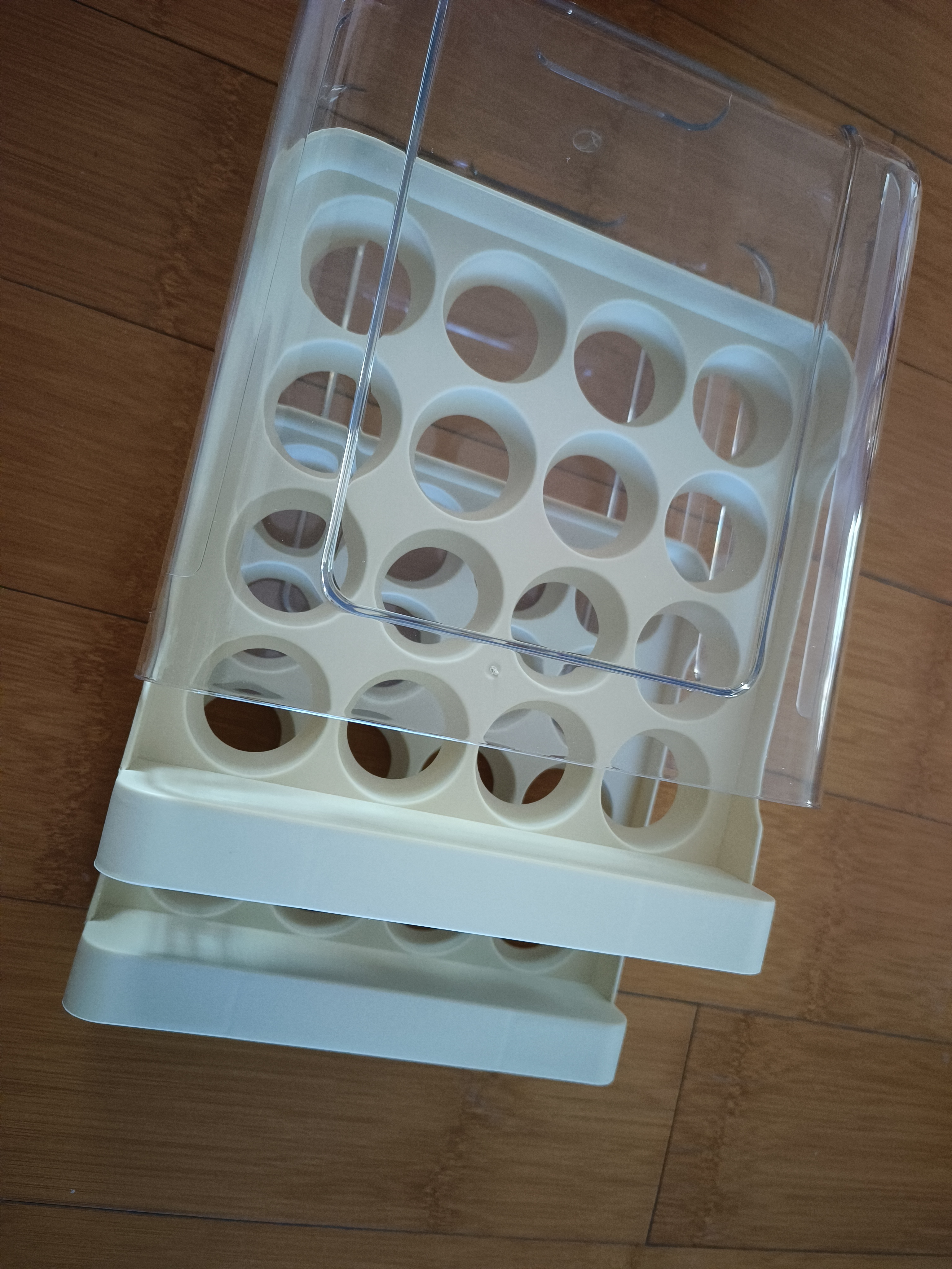 京东京造鸡蛋收纳盒 冰箱食品级厨房抽屉式鸡蛋盒架蛋托保鲜神器 双层32格 实拍图