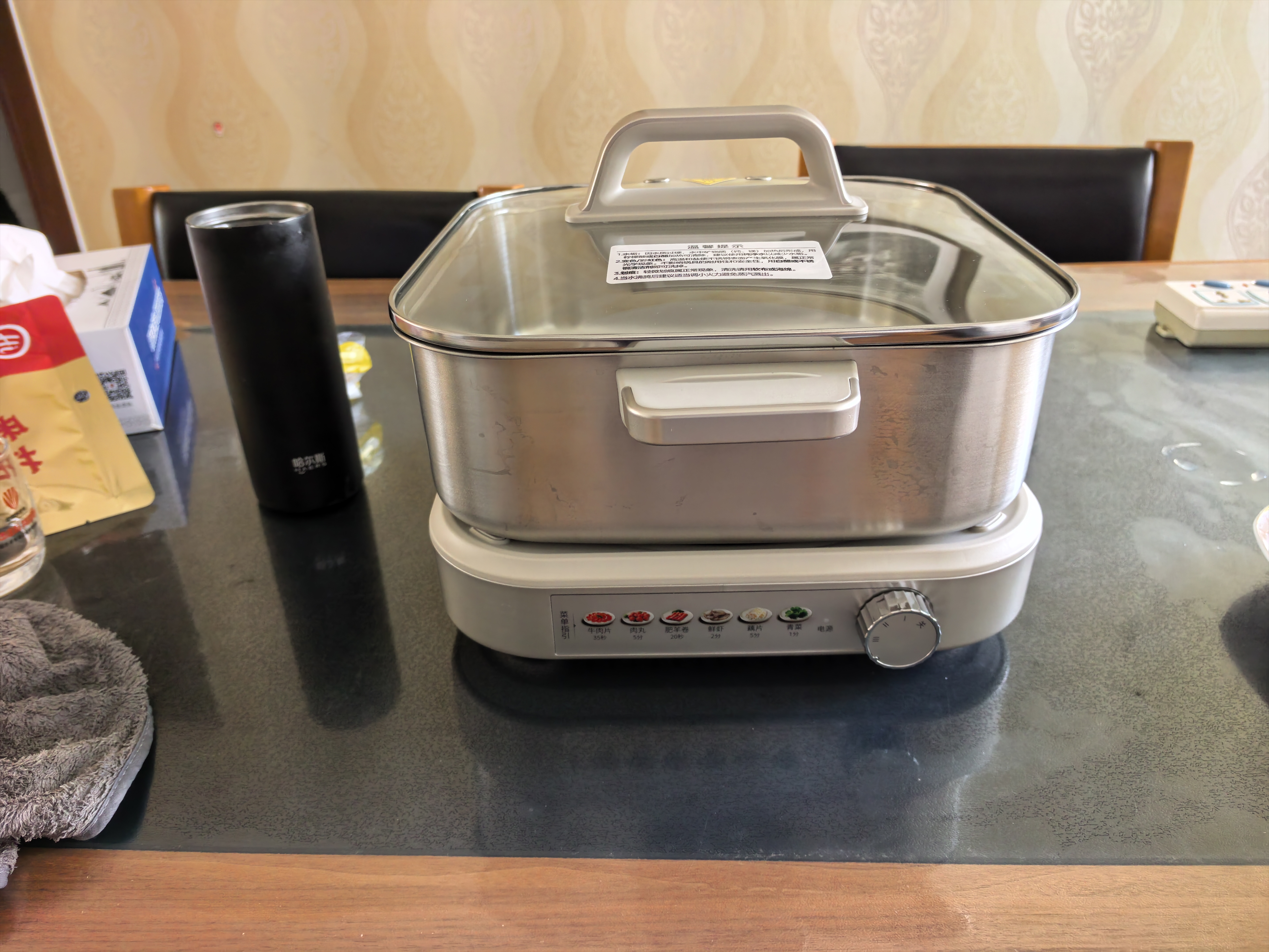 美的（Midea）0涂层电火锅电煮锅不锈钢SUS321钛钢火锅专用锅分体可拆速沸7L电火锅电热锅多功能锅HGS3030G3Ti 实拍图