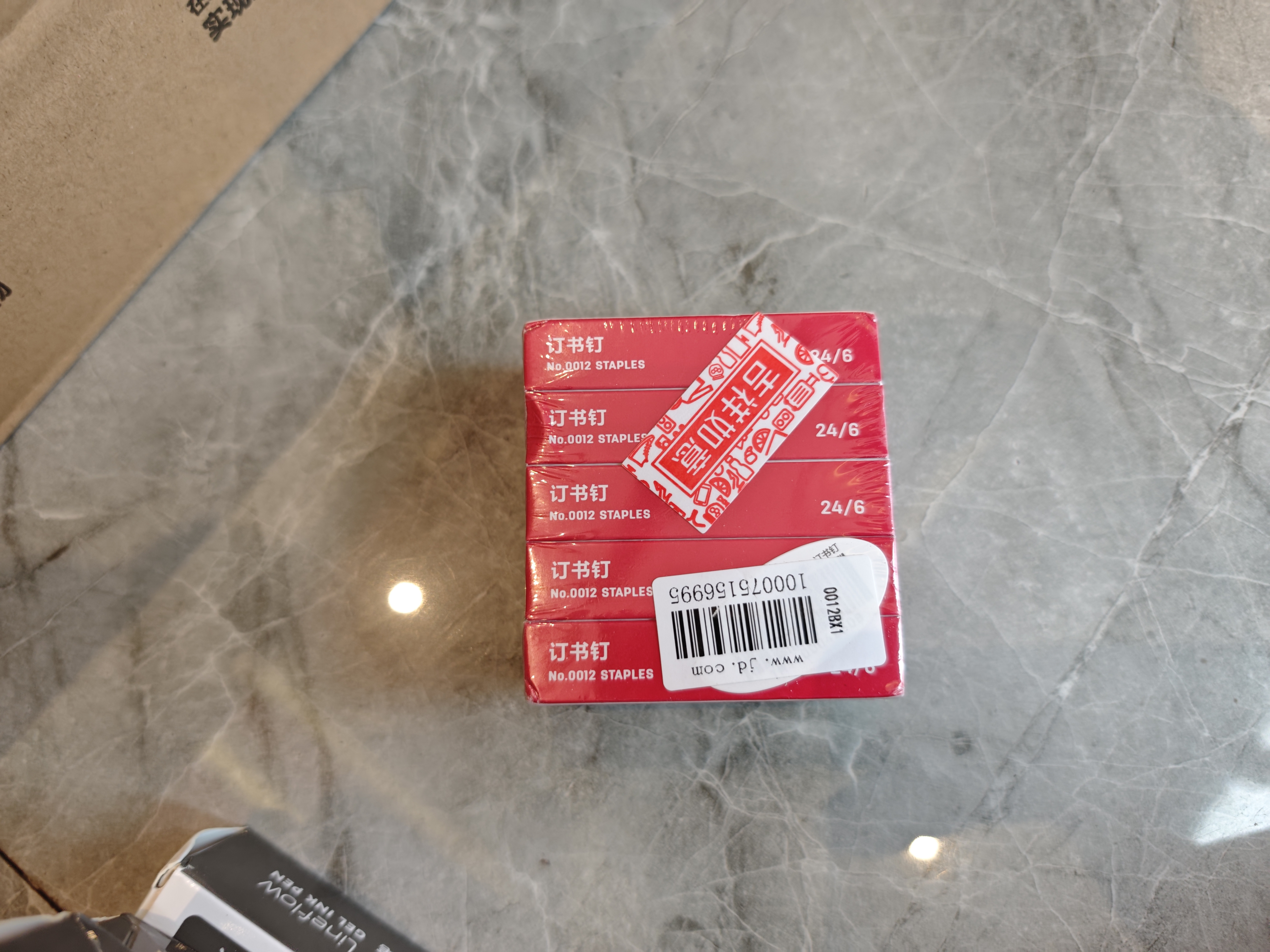 得力（deli）高强度订书钉 12#订书针 1000枚/盒 5盒装 办公文具用品 0012-05 实拍图