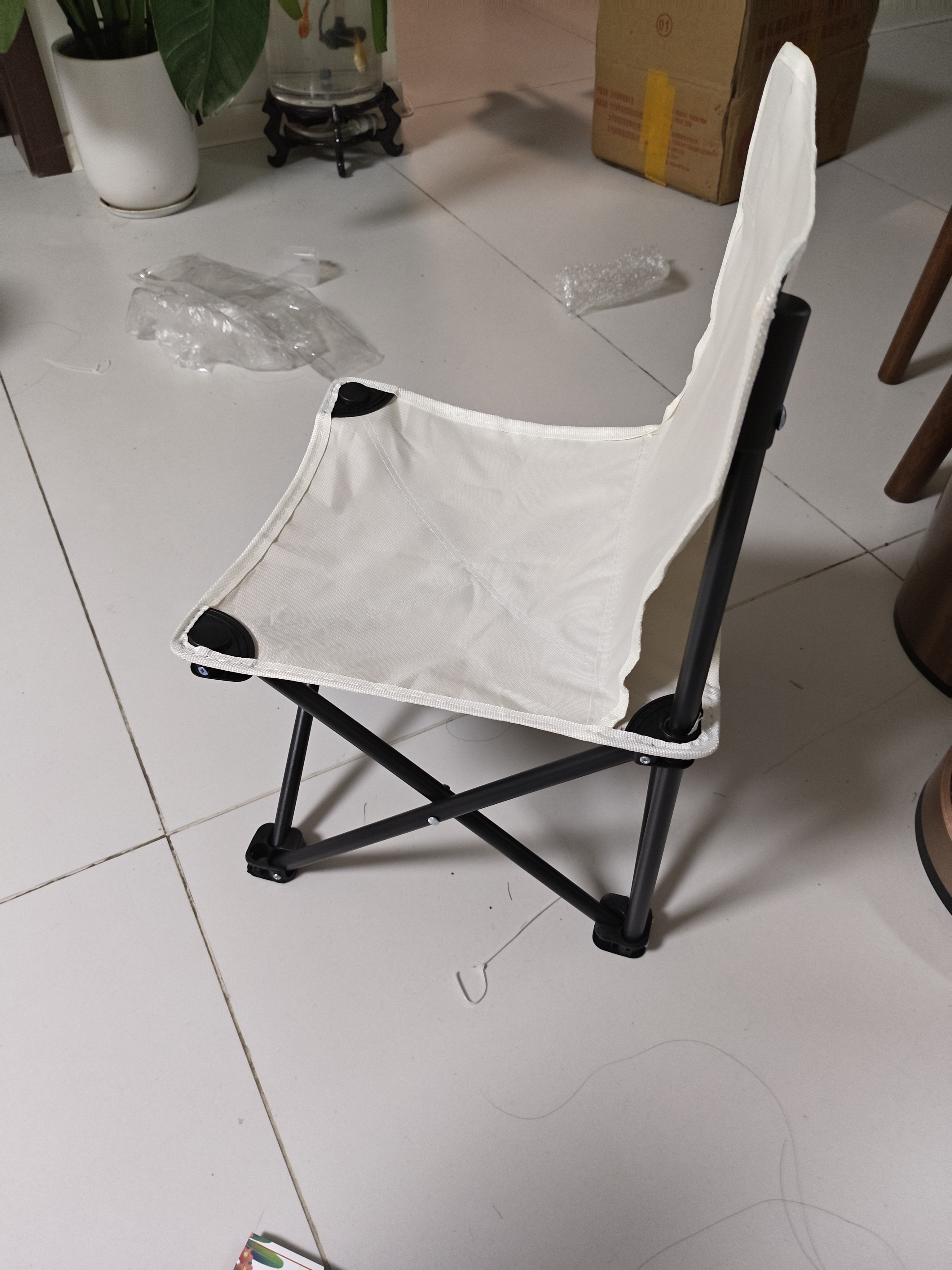 户外装备高品质车载便携亲子户外折叠椅用于露营钓鱼写生 白色中号33（无收纳袋） 实拍图