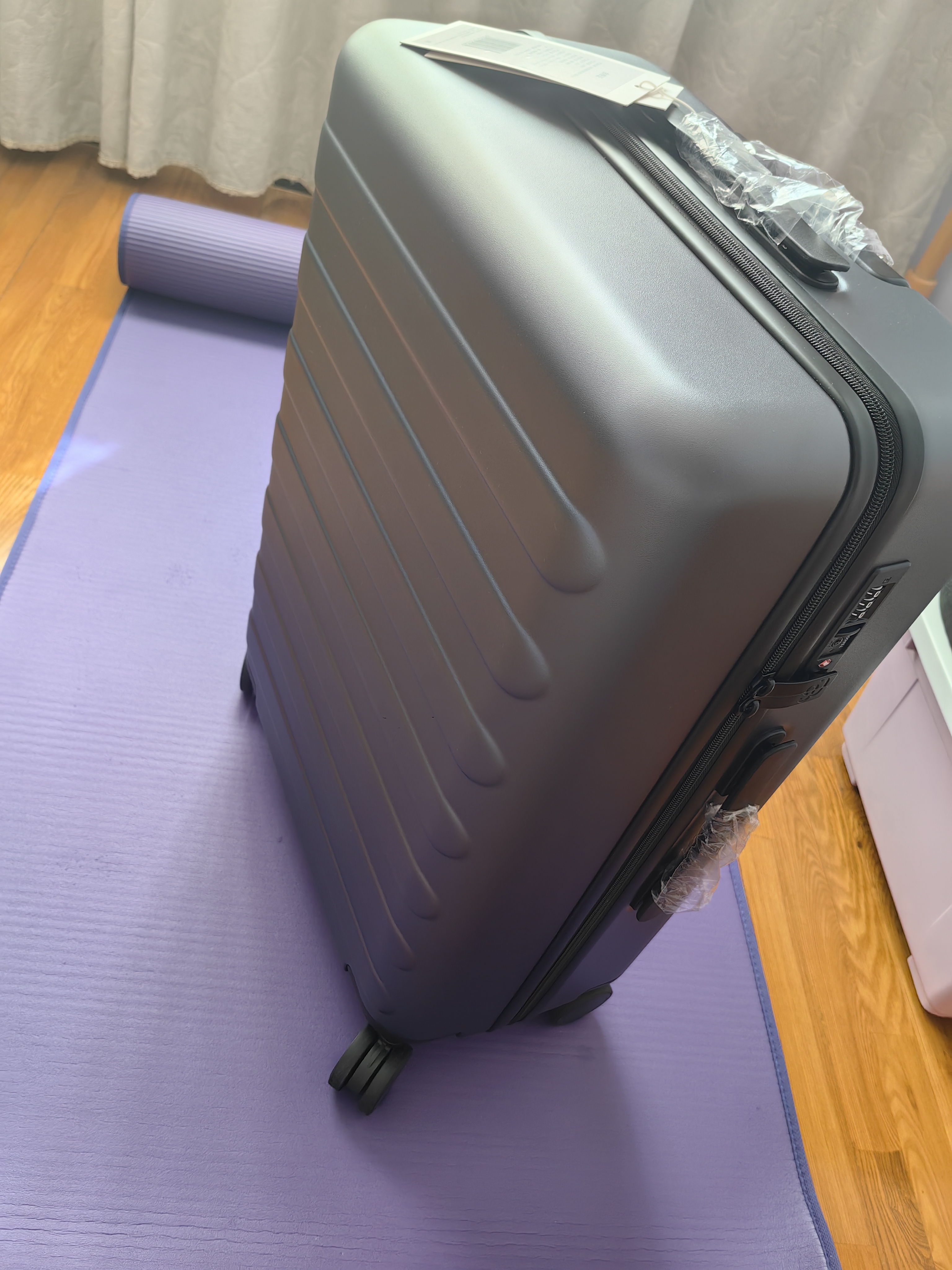 90分行李箱24英寸莱茵河经典2026新款 拉杆箱大容量旅行密码箱钛金灰 实拍图