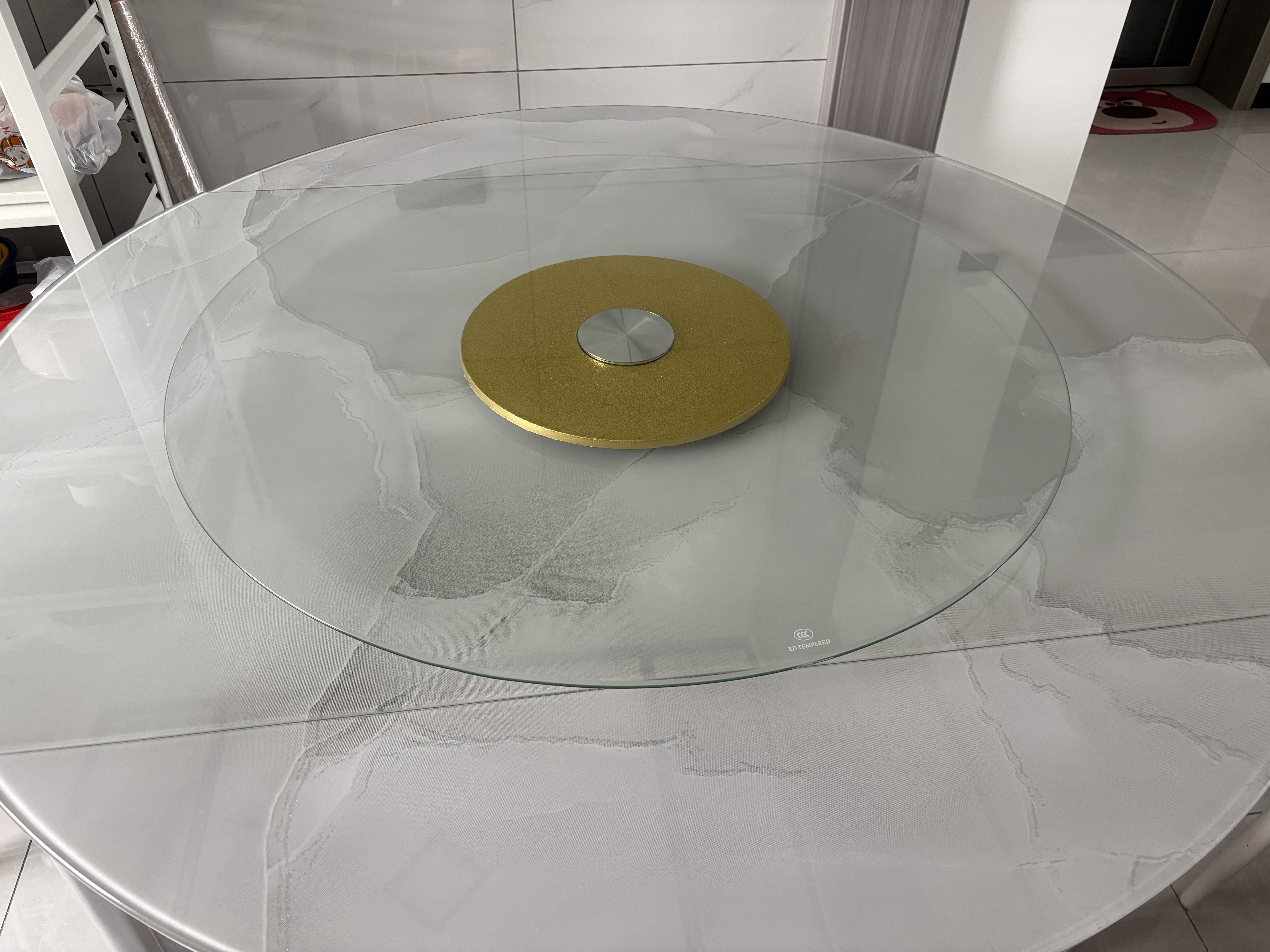卓博餐桌转盘钢化玻璃转盘圆桌饭桌圆台桌面转盘BZP11-88cm 实拍图