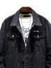 真维斯（Jeanswest）夹克男士2026秋季牛仔夹克痞帅潮工装翻领外套男黑灰色2XL 实拍图