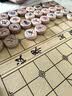 紫湖中国象棋高档加厚榉木套装实木质大号50号雕花便携折叠式皮革棋盘 实拍图