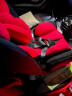 贝蒂乐儿童安全座椅汽车用0-12岁婴儿宝宝360度旋转安全椅ISOFIX接口新生儿车载座椅坐躺 红黑色（360°旋转+硬接口+钢骨架） 实拍图