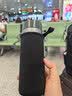 杯套保温杯保护套斜跨通用水杯套防摔隔热防烫玻璃杯袋子提绳简约 黑色中号（6.5cm*15.5cm） 无规格 实拍图