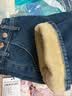 真维斯（Jeanswest）加绒牛仔裤女冬季保暖高腰阔腿裤垂感宽松长裤子女深蓝加绒L 实拍图