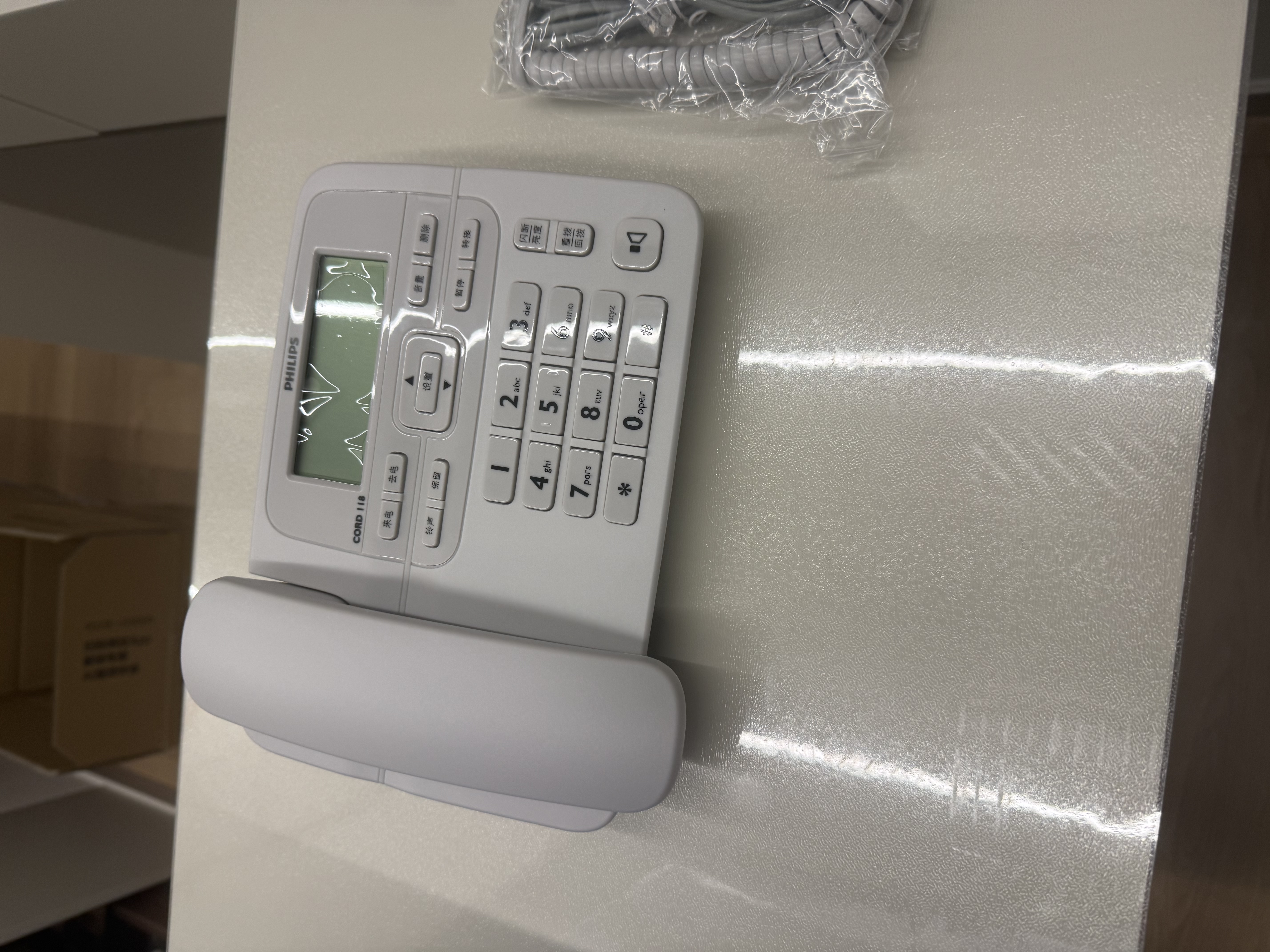 飞利浦（PHILIPS）电话机座机 固定电话 办公家用 来电显示 双接口 免电池 CORD118灰色 实拍图
