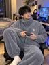 雪中飞珊瑚绒睡衣男士秋冬季2026年新款加绒加厚法兰绒家居服套装可外穿 NSJLY-KS17青瓦灰雪花绒K字标男 【柔软抗静电】 L -170/88A 【建议100-130斤】 实拍图