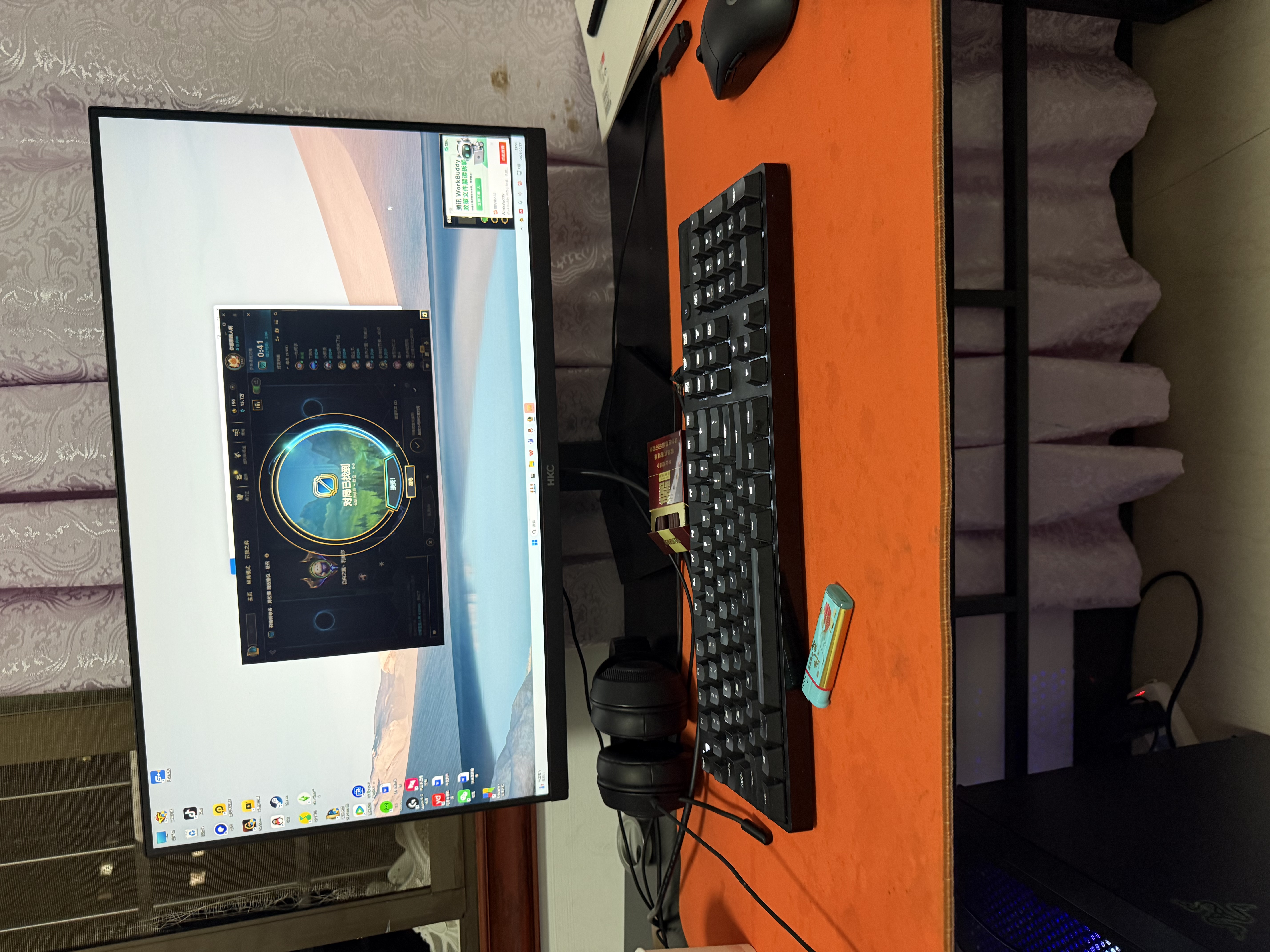 甄严选电脑桌台式电竞桌椅套装组合桌子办公家用桌学习桌书房书桌写字桌 【黑碳纤纹面-整板】单桌120*60 实拍图