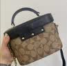 蔻驰（COACH）【品牌直供】奢侈品女包KAY盒子包斜挎棕CBQ35 生日礼物送女友 实拍图