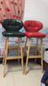 阿雨生活（Aulife） 美式实木创意时尚吧台椅 现代简约欧式复古高脚靠背高吧椅 家用吧台酒吧椅子 78原木架-火山红 实拍图