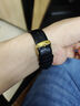 奢鸥（sheou）真皮表带男女超薄柔软牛皮手表带适配CK依波DW12 13 14 20 22mm （平纹）黑色-金色扣 20mm 实拍图
