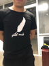 楠子汉夏季韩版男士T恤男短袖圆领修身体恤半袖衣服男装打底衫潮流上衣 短袖羽毛-黑色 XL 实拍图