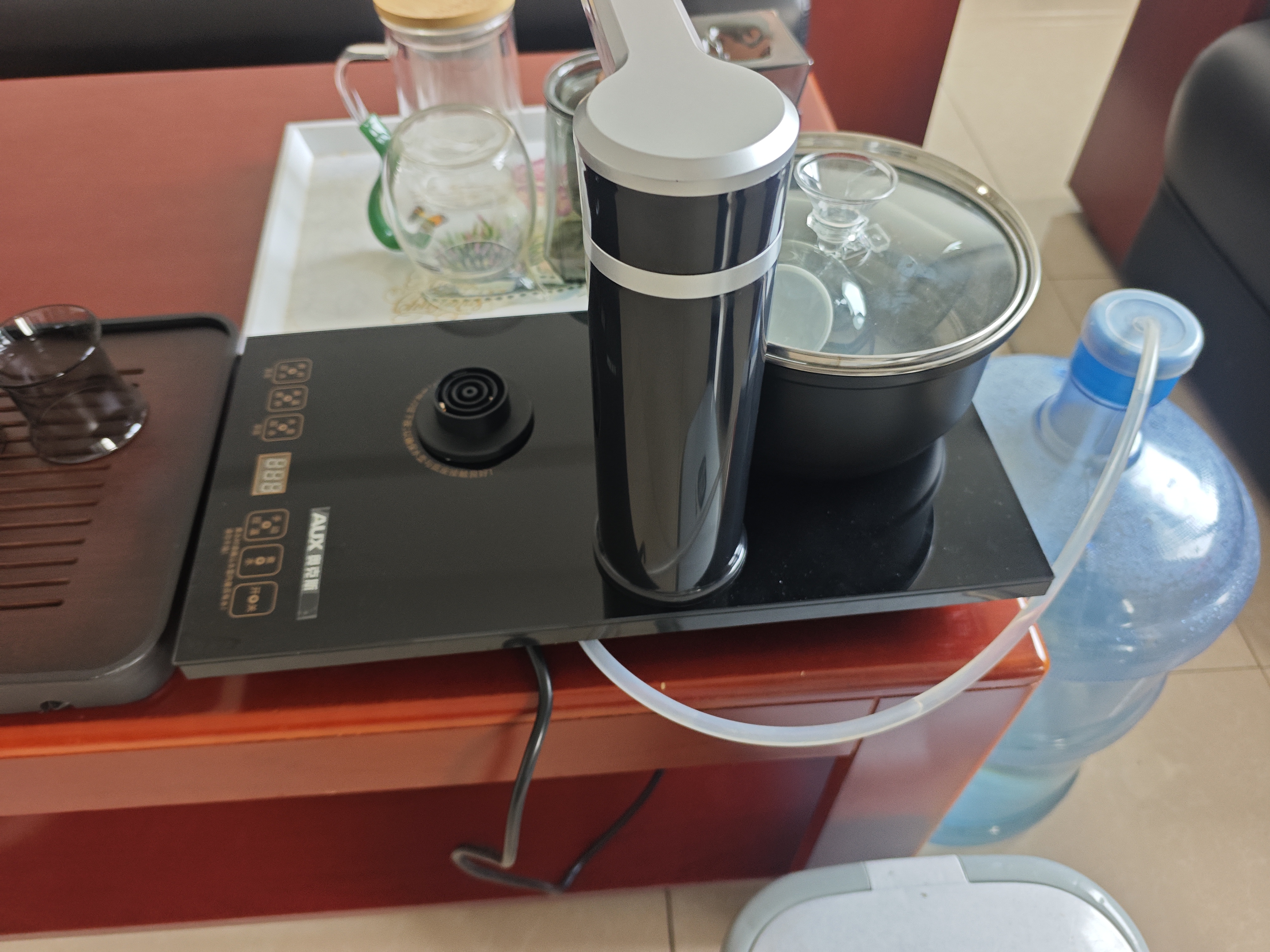 奥克斯（AUX）自动上水电热烧水壶茶台电茶炉电水壶嵌入式茶桌茶几电茶壶泡茶消毒茶具套装电茶盘母婴恒温10B76 实拍图