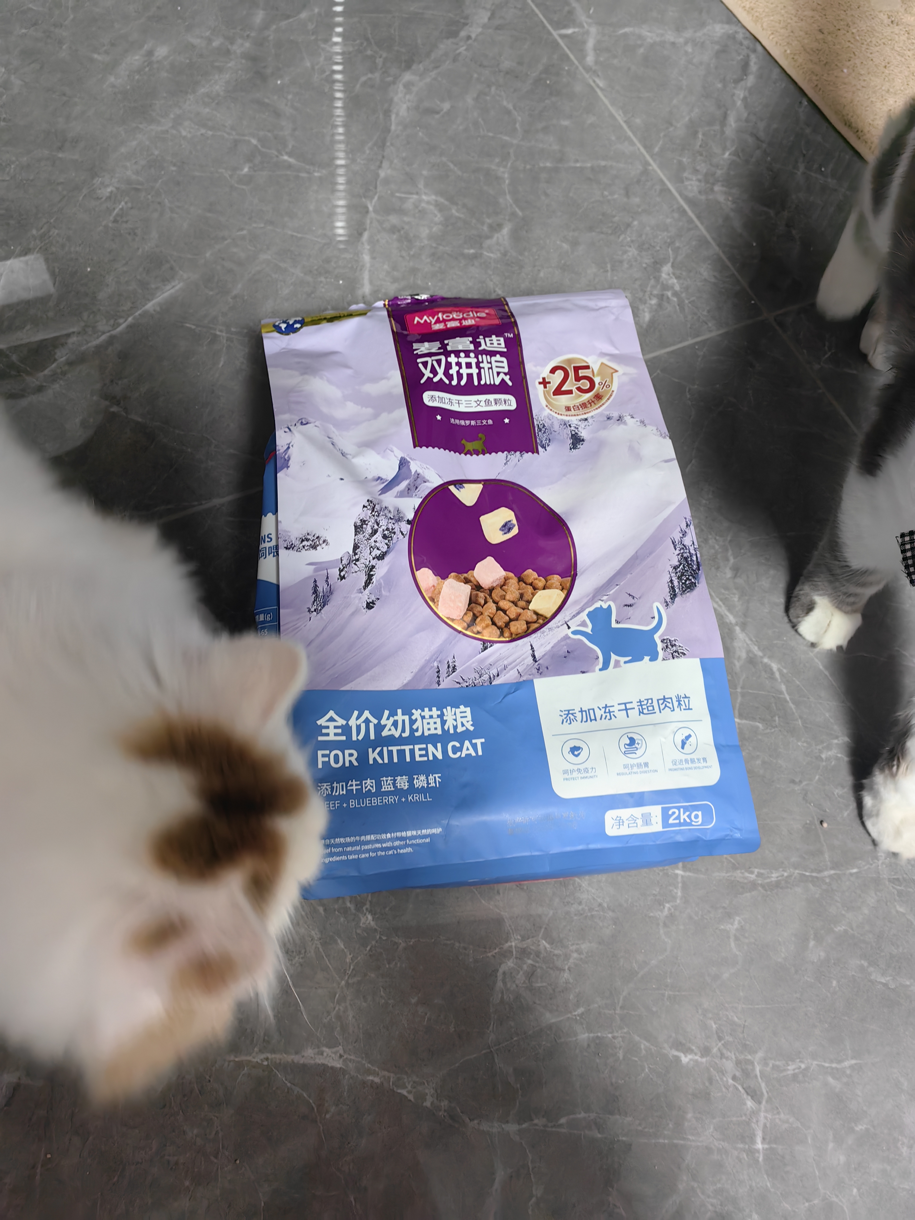 麦富迪猫粮 超肉粒冻干双拼幼猫粮免疫护肠胃 三文鱼2kg 实拍图