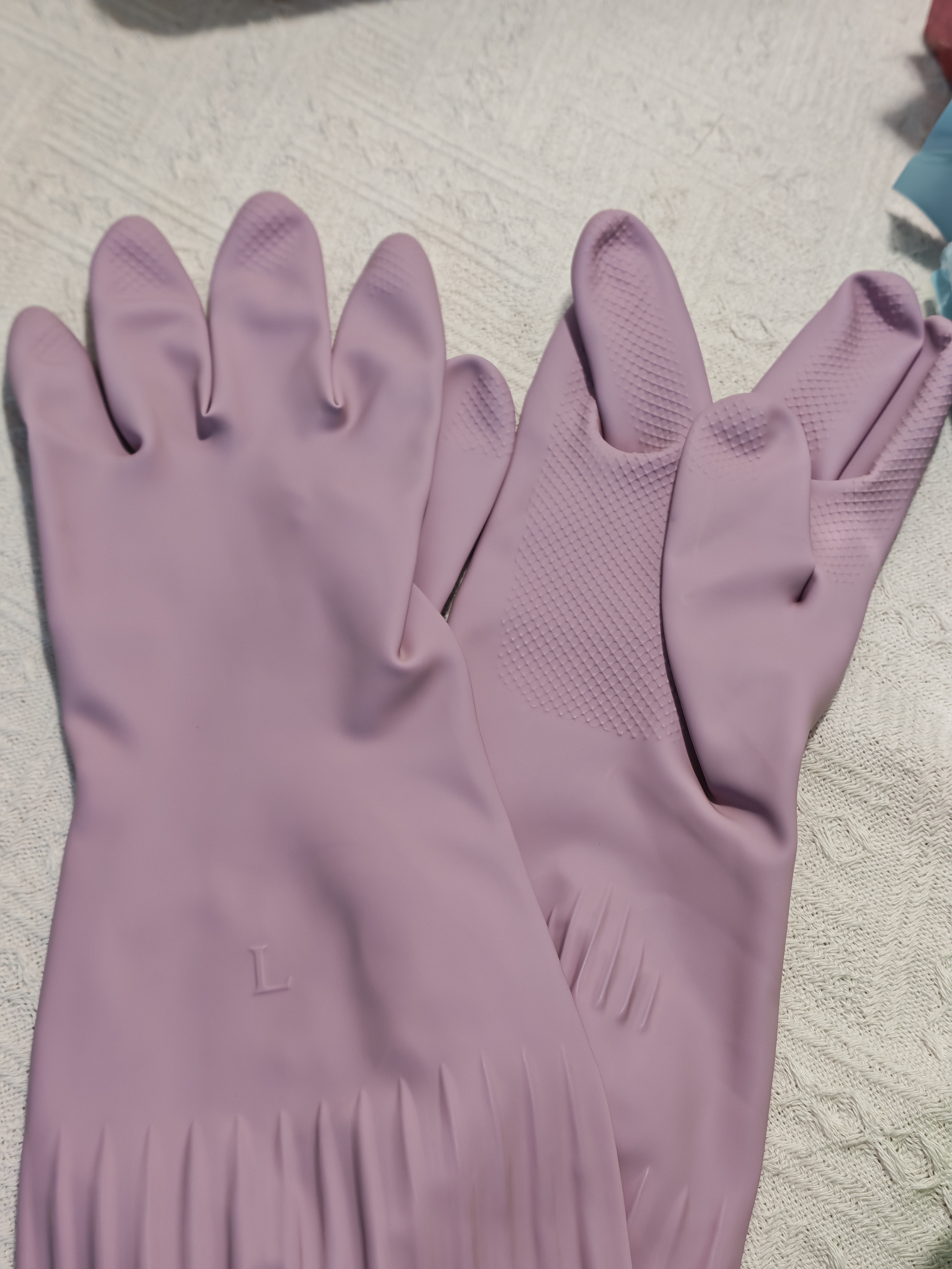 美丽雅洗碗手套加厚耐用厨房保洁防水洗衣服家务乳胶手套均码加长45cm 实拍图