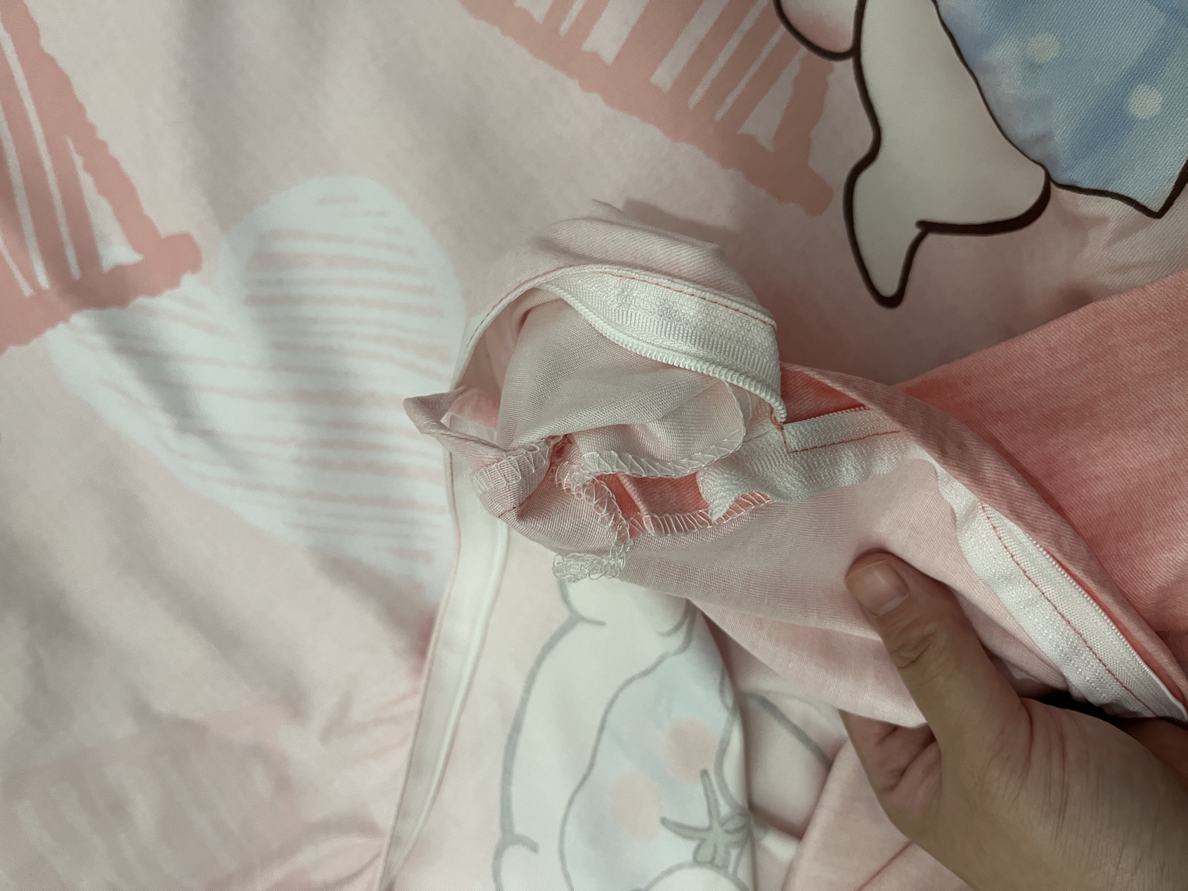 水星儿童（MERCURY Kids）绘心萌兔全棉磨毛印花被套(玉粉色)120cm×150cm 婴幼儿A类 实拍图