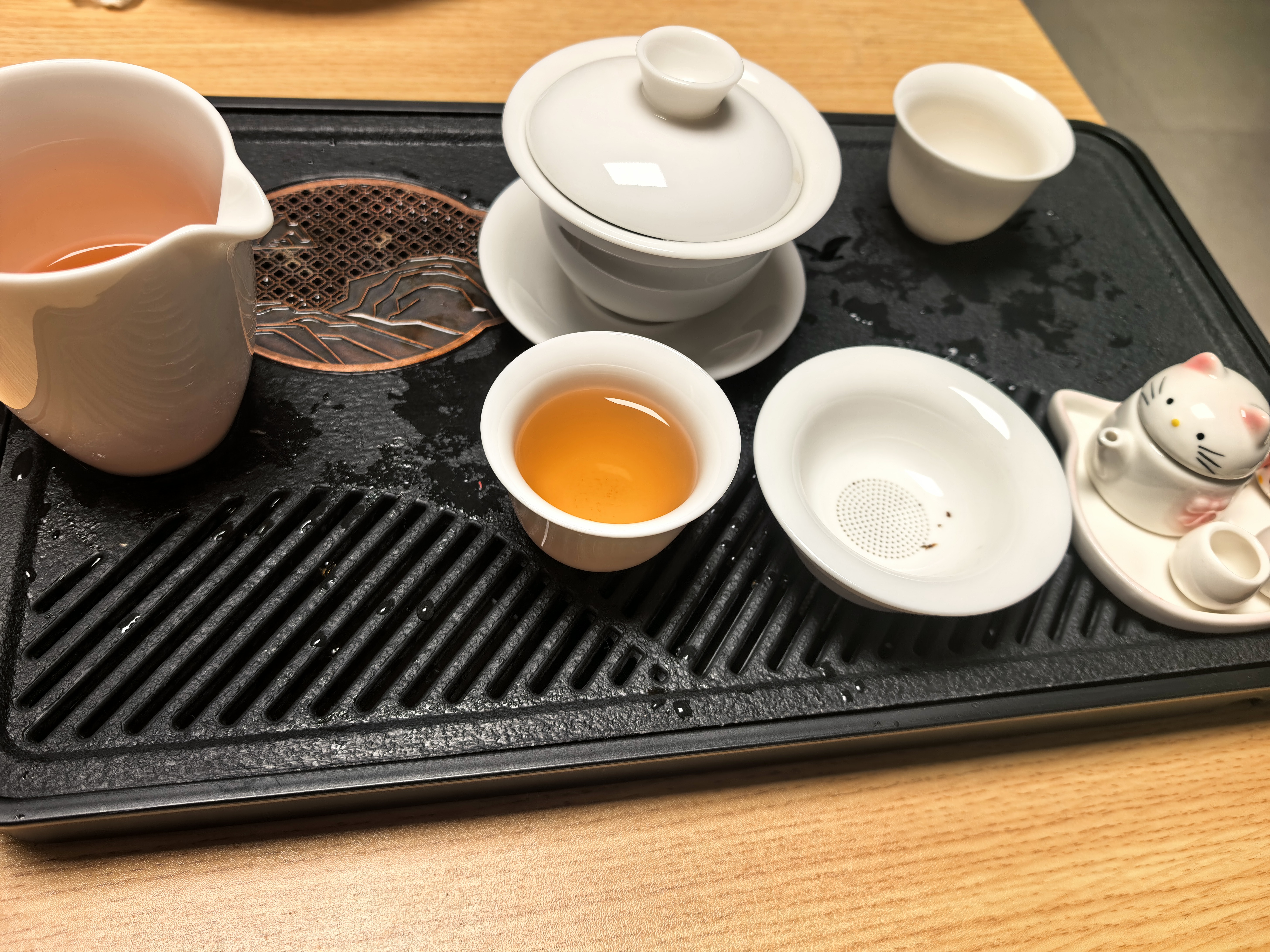 京东京造 茶盘茶托 茶台茶盘带排水储水仿乌金石家用客厅如意远山茶盘中号 实拍图