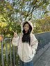 主意范（ZHUYIFAN）连帽座山雕皮衣外套棉服男女款冬季加绒加厚保暖毛领棉衣夹克潮牌 杏色升级版 L 110-130斤 实拍图