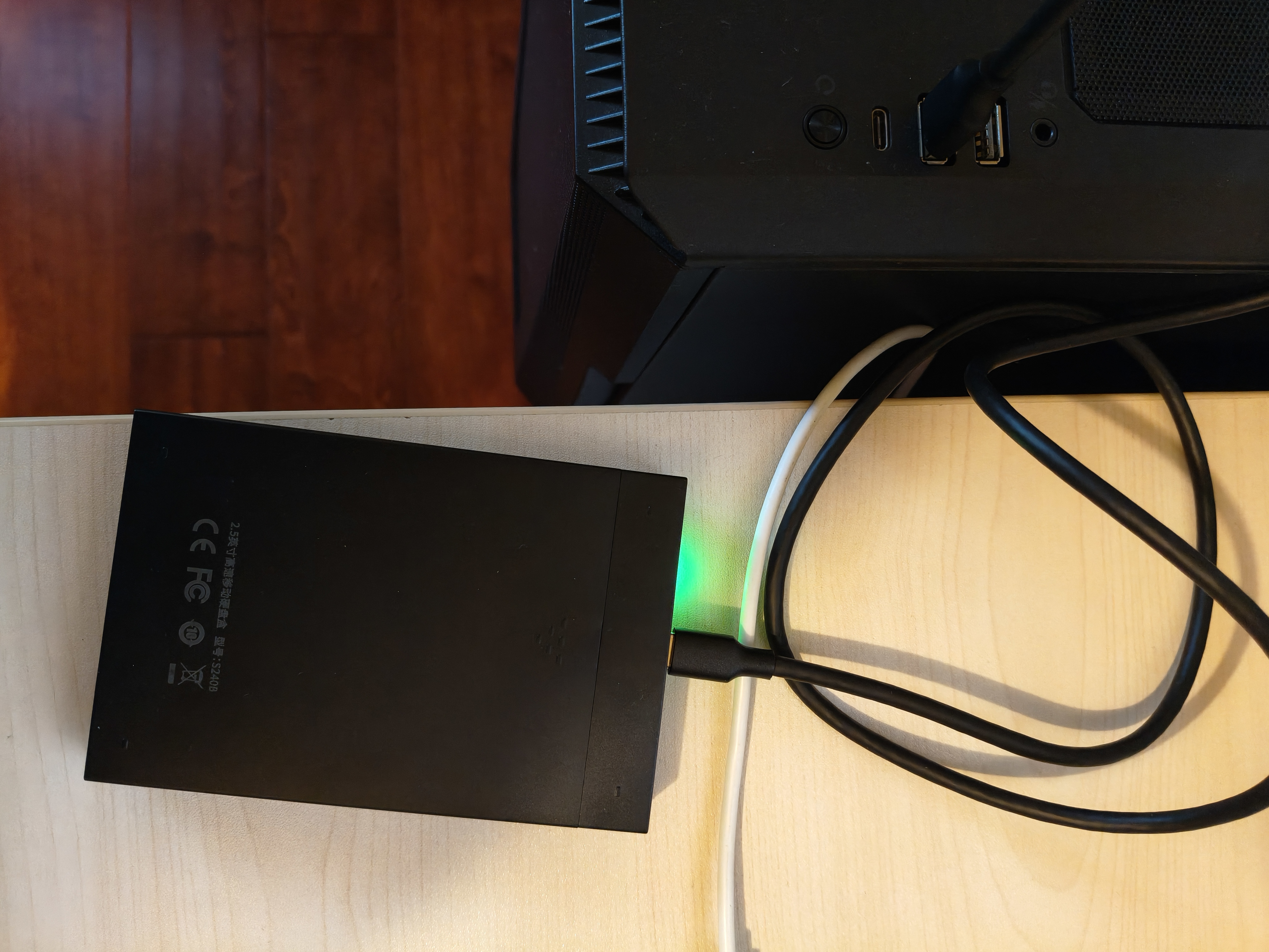 绿联USB3.0数据线Type-C充电线USB-C适用移动硬盘传输U盘苹果18/Duo/17/16/15平板笔记本电脑车载1米 实拍图