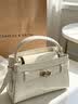 CHARLES&KEITH鳄鱼纹凯莉包手提斜挎婚包包女包生日礼物送女友CK2-50270880-1 Ivory象牙色 S 实拍图