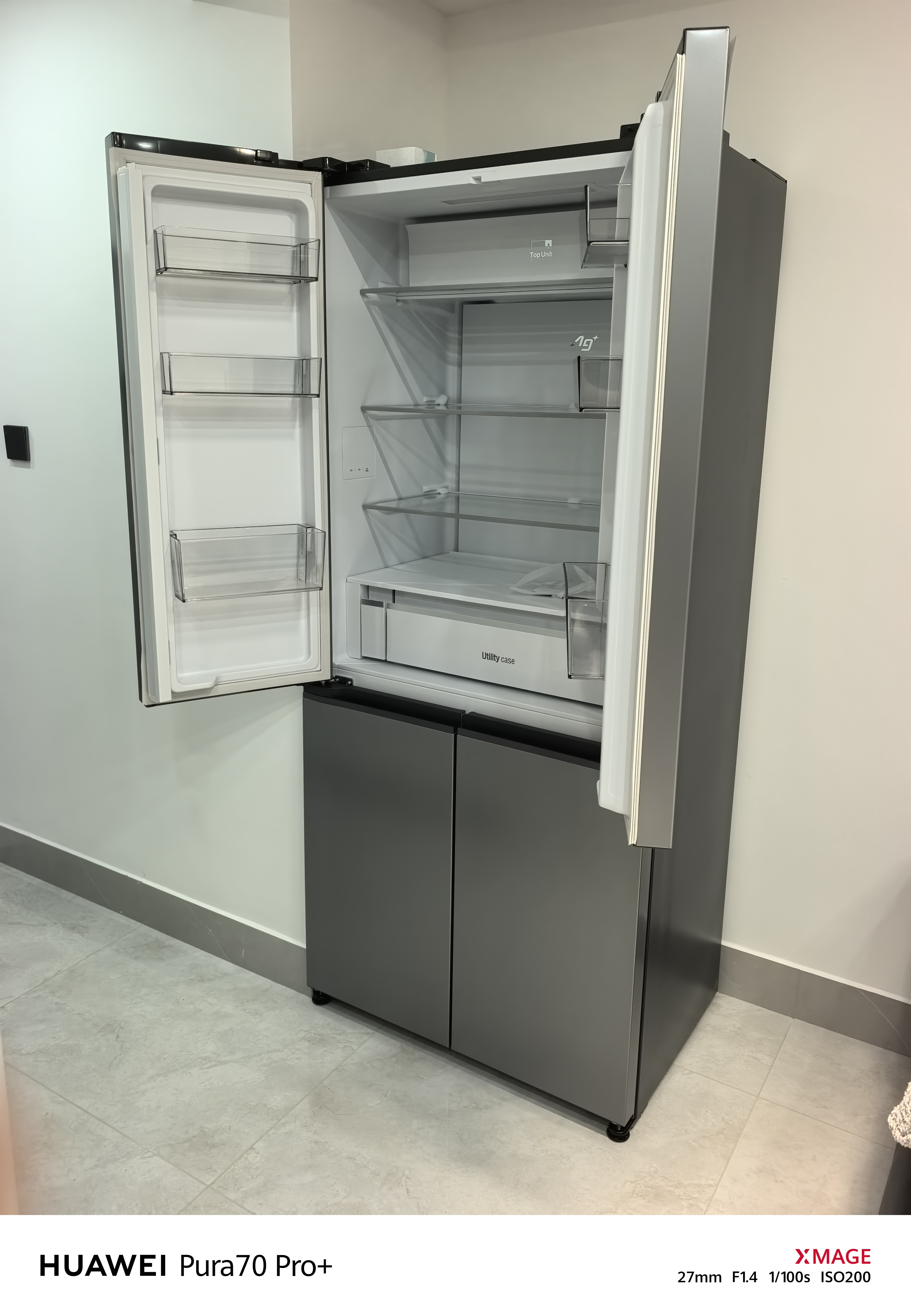 松下（Panasonic）Xtra蔓越莓2.0 500L十字门冰箱四开门家用超薄零嵌入自动制冰一级能效NR-XD50C5B-H【国家补贴】 实拍图