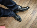 奥康男鞋夏季新款镂空皮鞋男真皮凉鞋男士商务休闲鞋透气通勤凉皮鞋 黑色镂空1215811007N 43 实拍图