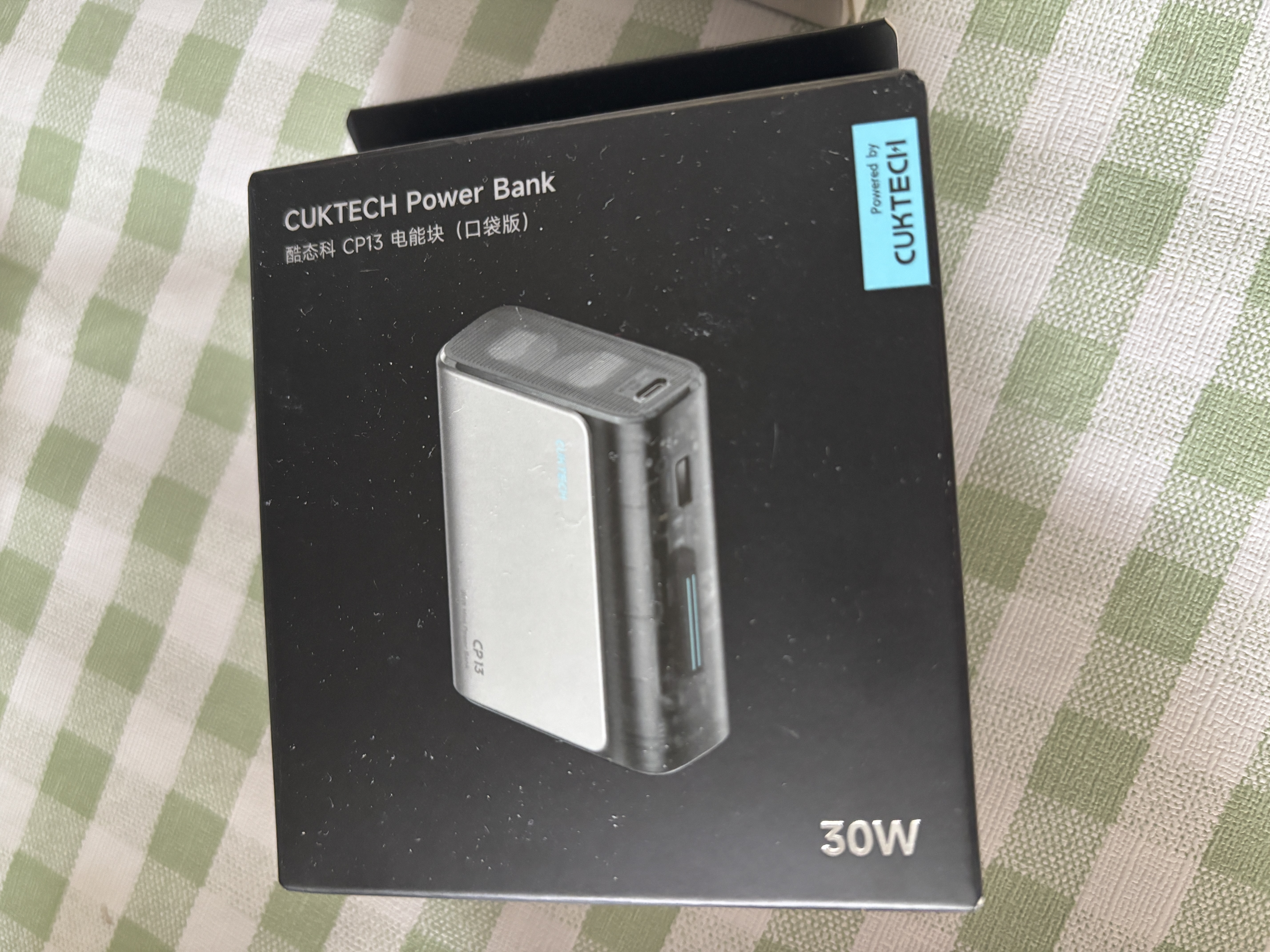 CUKTECH酷态科【3C认证可上飞机】充电宝30W快充小巧便携电芯10000毫安CP13电能块移动电源适用苹果18小米 实拍图