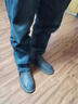 东方骆驼工装男鞋秋冬新款软底舒适板鞋一脚蹬厨师防水耐磨工作潮鞋皮鞋男 灰色 42 实拍图