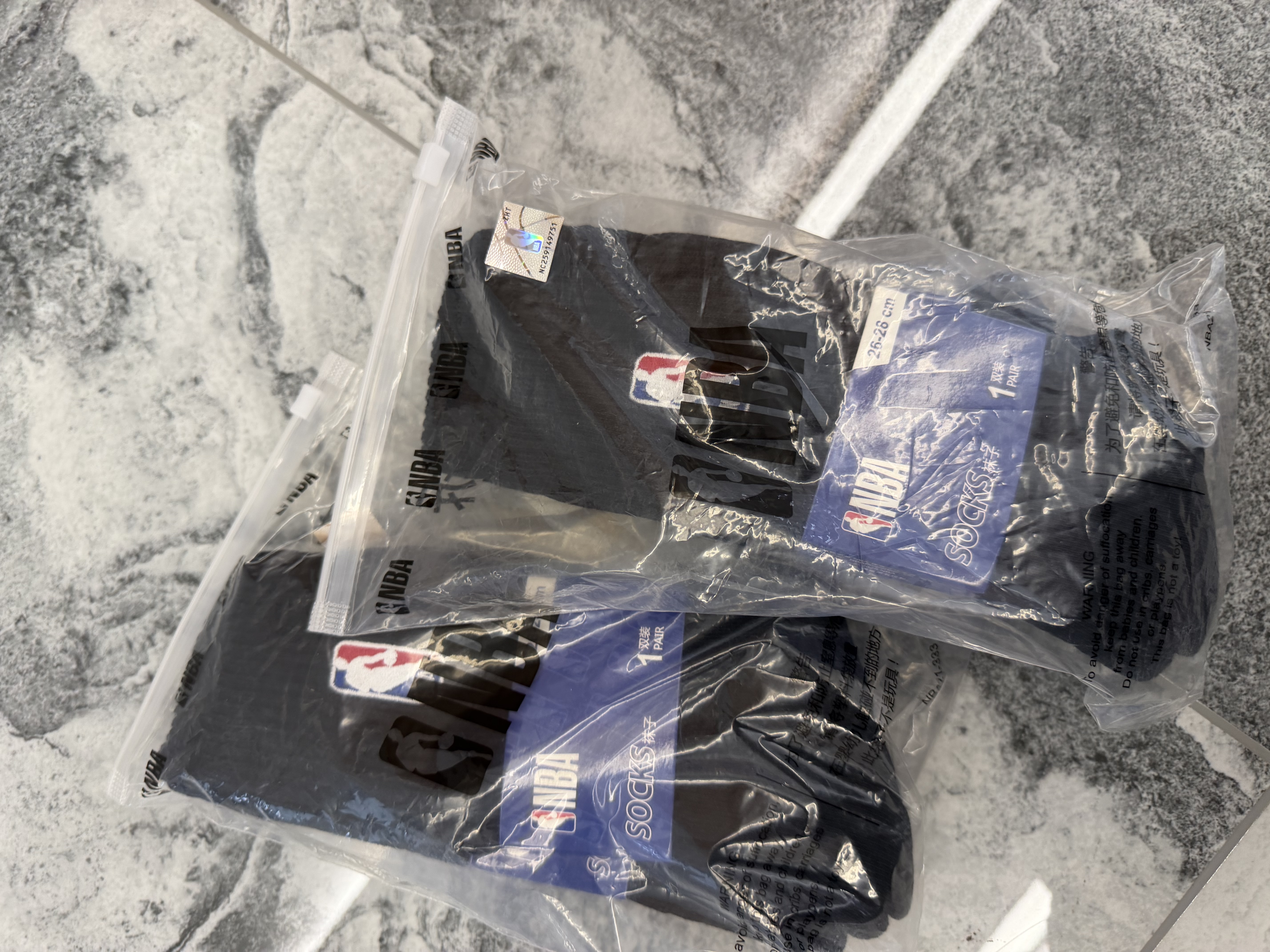 NBA篮球袜子男士运动长袜秋冬毛巾底加厚毛圈保暖高筒黑色棉袜2双 实拍图