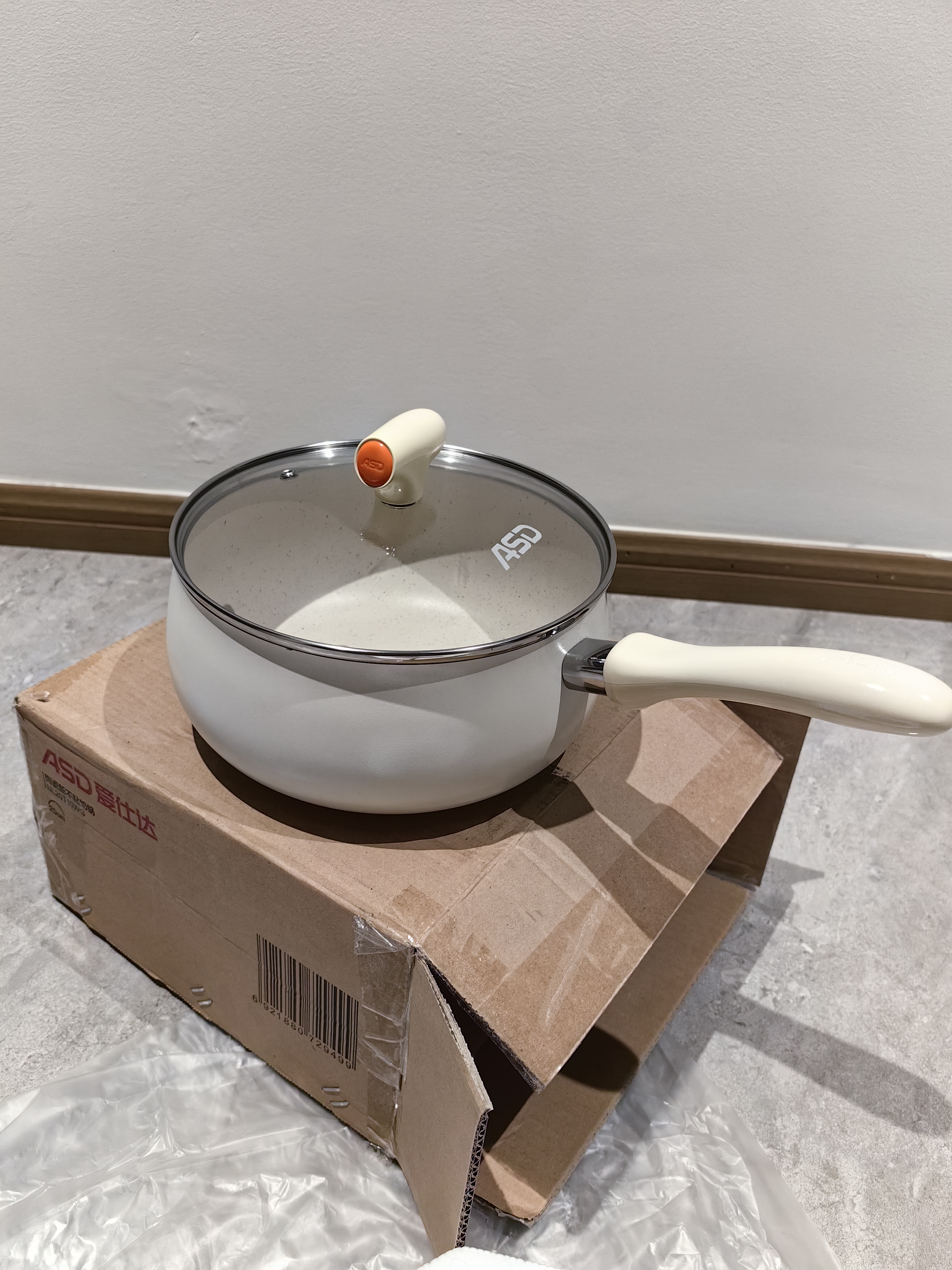 爱仕达（ASD）奶锅陶瓷不粘锅20CM泡面锅宝宝辅食锅汤锅电磁炉通用NL20T10WG 实拍图