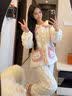 库洛米珊瑚绒母女儿童睡衣加厚秋冬2026新款亲子家居服法兰绒套装 32118【保暖款-花瓣领】紫紫 100 童8码身高建议100-110CM 实拍图