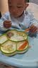 licheers宝宝餐盘婴儿硅胶学吃饭分格餐具吸盘一体式儿童辅食碗 绿色 实拍图