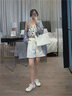红蜻蜓西装短裤女夏季韩版高腰宽松阔腿裤小个子休闲工装裤中裤五分裤子 米色 L 【106-115斤】 实拍图