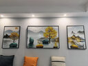 宜巢客厅装饰画现代简约沙发背景墙壁画轻奢钻石画晶瓷画三联挂画 富水金山03 两边40*60中间80*60晶瓷画 实拍图