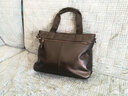 西牧狼真皮男包手提包商务公文包男士牛皮包休闲单肩包斜挎包横款软皮 黑色小号 小号 实拍图
