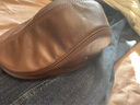川玖田一牛皮帽鸭舌帽男士真皮秋冬户外护耳工人帽前进帽有大码中老年保暖 棕色 XL 均码适合头围【57-58cm】 实拍图
