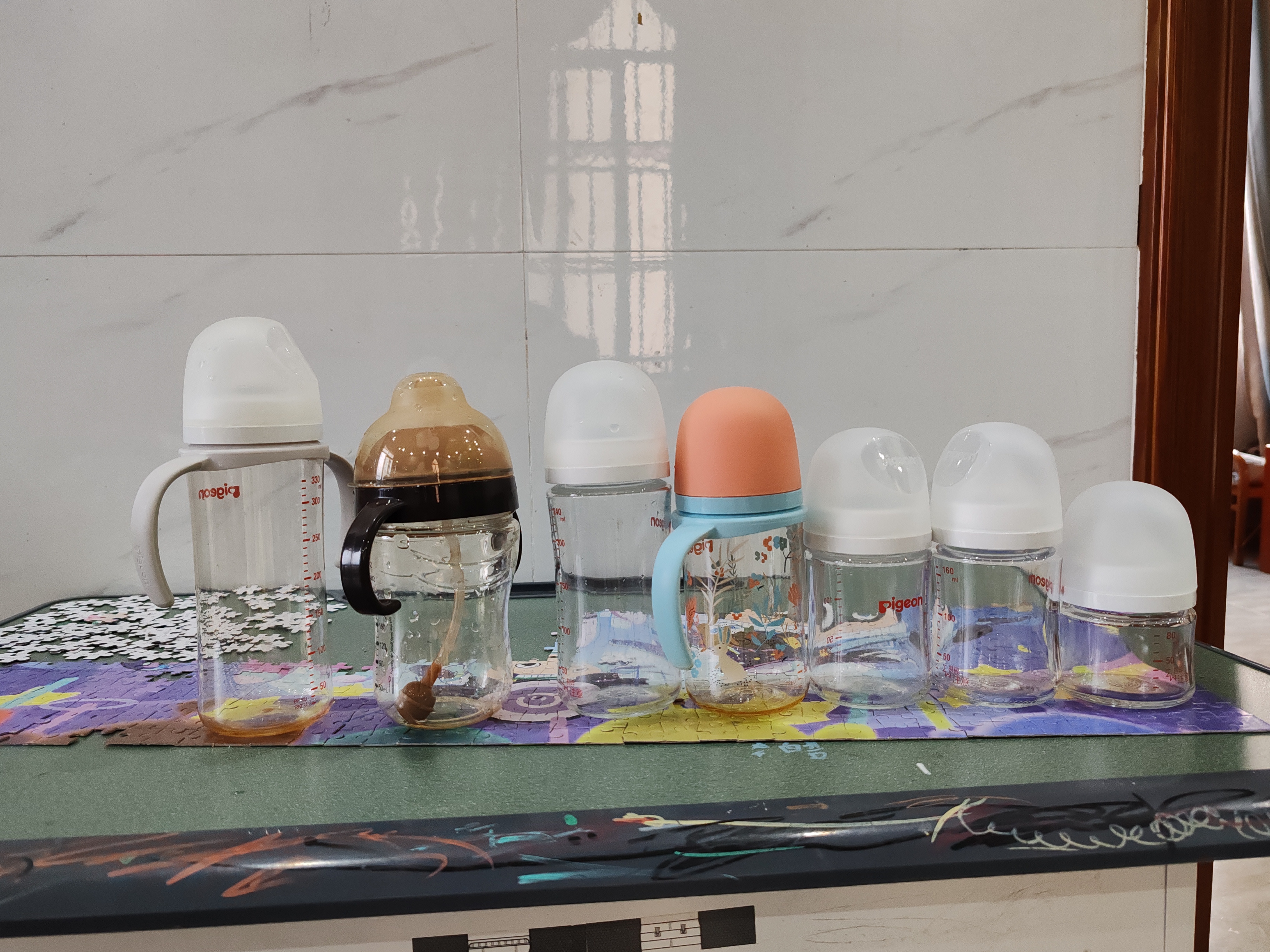 贝亲（Pigeon）PPSU双把手防胀气奶瓶240ml 丛林小兔 M号奶嘴 3月+ AA218 实拍图